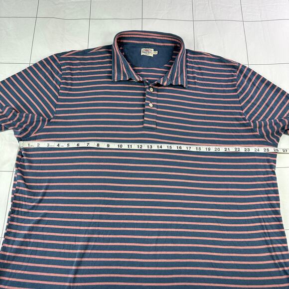 Faherty Shirt Mens XXL Blue Pink Movement Polo Striped Short Sleeve Collared - Picture 7 of 8